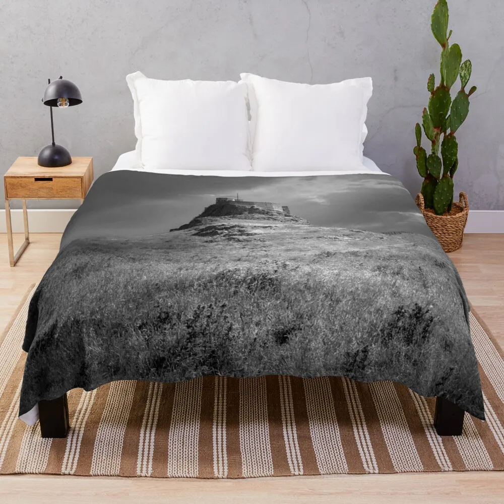 

Lindisfarne Castle Black and White Throw Blanket For Baby Softest Blankets