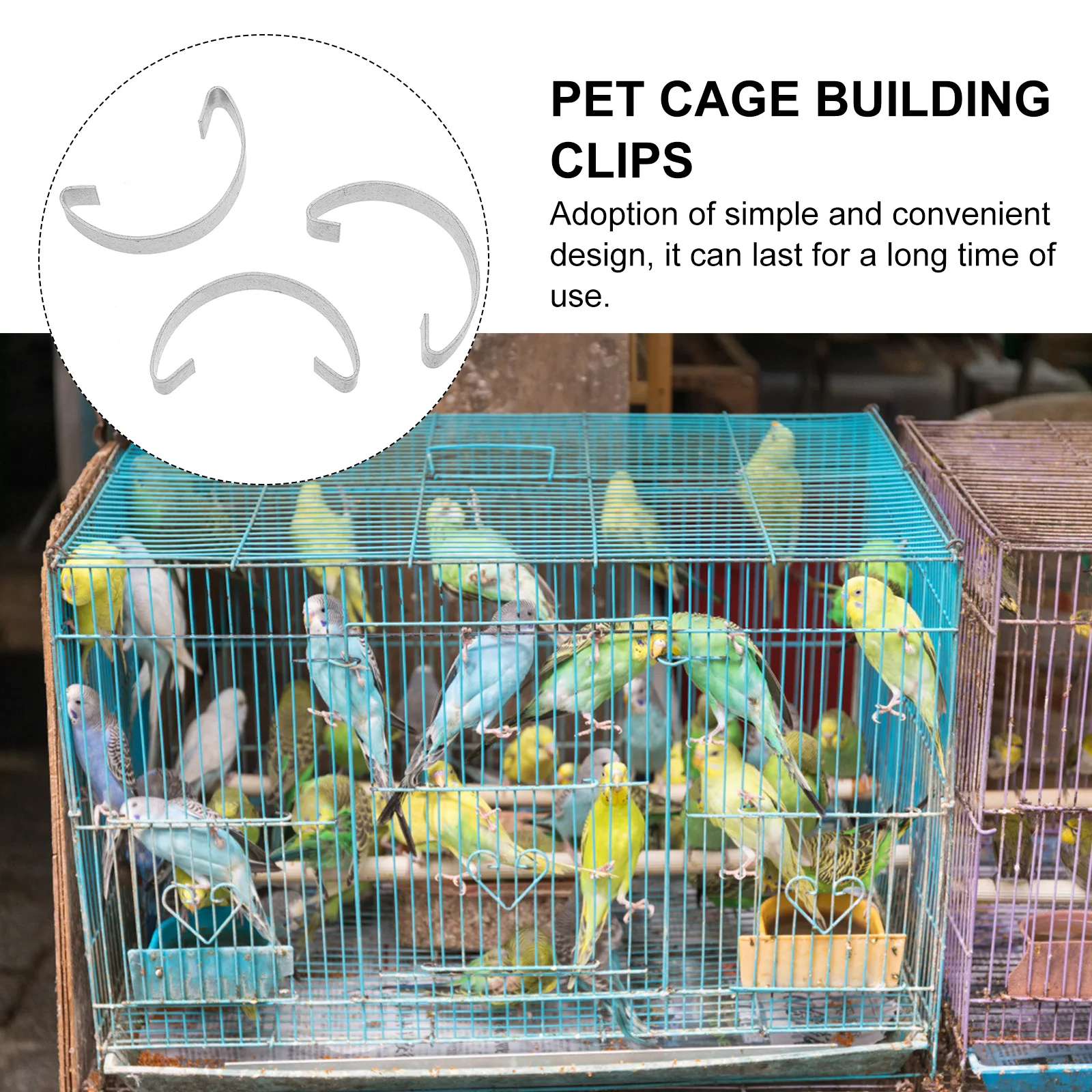 

20pcs Chicken Door Hook Steel Clips Pet Door Hanger Bird Buckles Fasten Clamps Repair Snap Clips Cage Installation Fixed Utensil