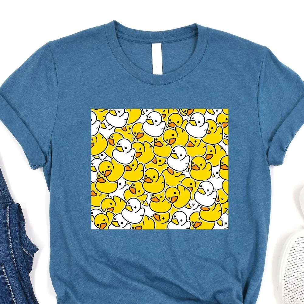 Baby Ducks T Shirt Cute Duck Lover Animal Yellow Rubber Kids