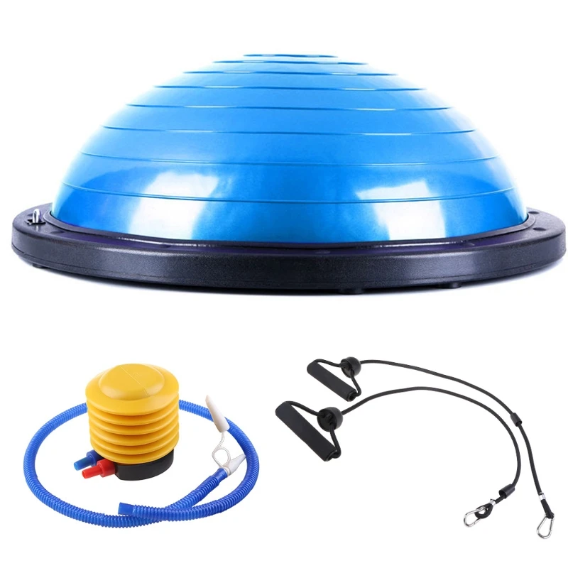 Fitness with Tension Band Inflator Massage Yoga Half Ball Exercise Workout Training Balancing Pad