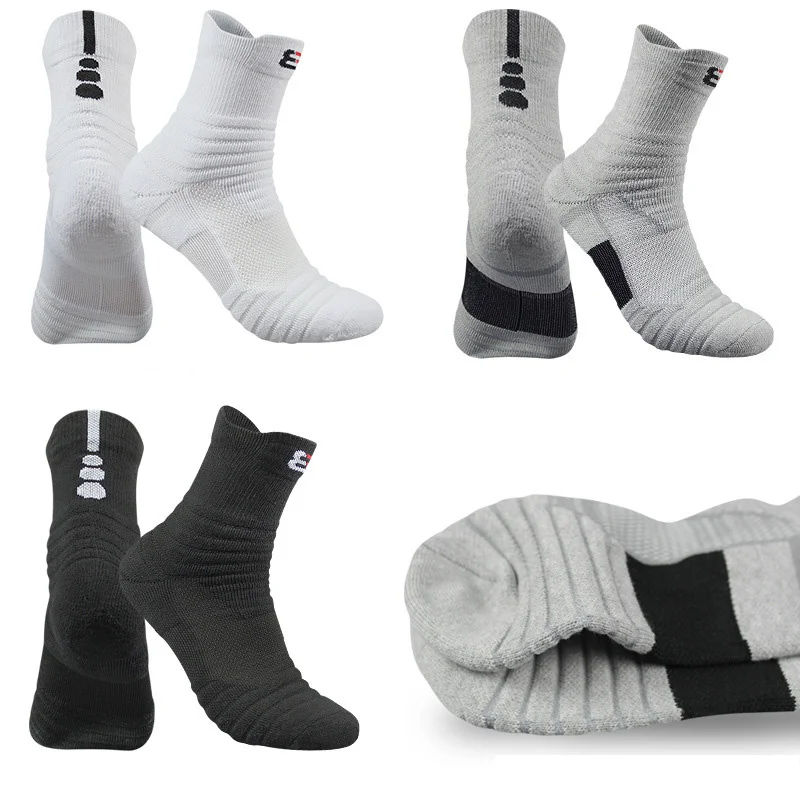 Outdoor Basketball Sock Professional Performance Elite Sports Fitness Running Cycling Athletic Compression Quarter Socks Men Boy