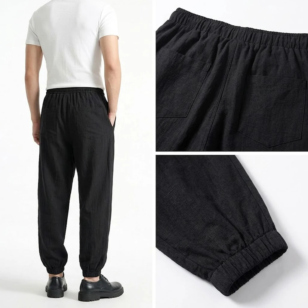 Mens Loose Drawstring Casual Trousers Baggy Harem Sweatpants Breathable Autumn Spring Fitness Gym Yoga Work Pants for Men