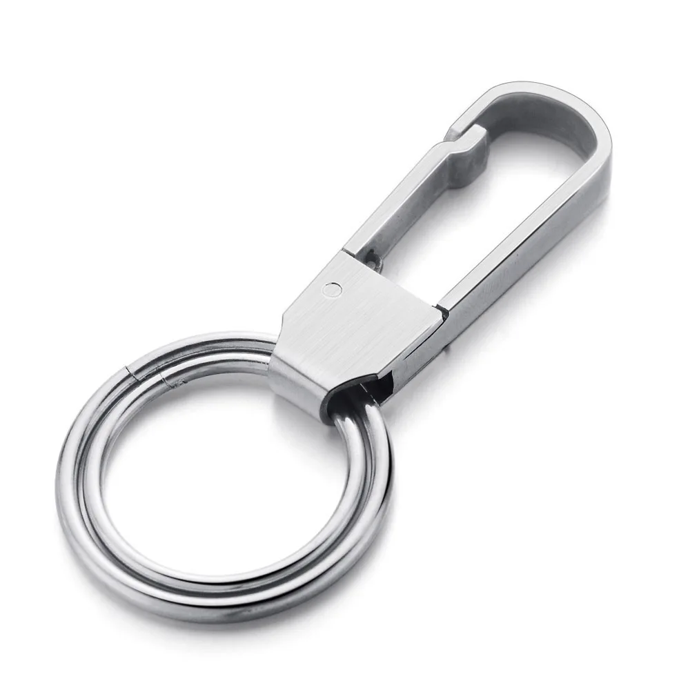 Unique High Quality 304 Stainless Steel Stylish Keyring Man Simple Gifts Suspend Metal Key Chains Rings Holder For Car DK351