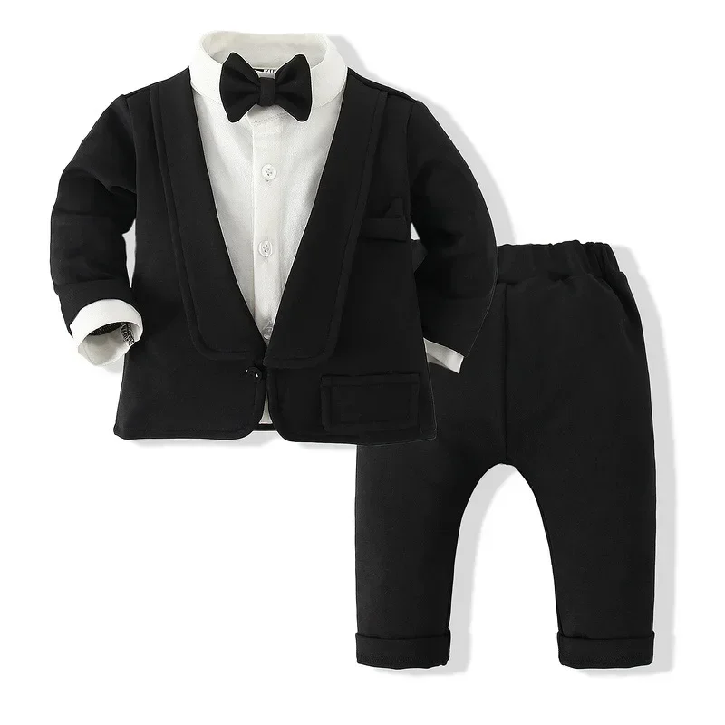 Children Clothing Gentlemen Dress Boys Long Sleeved Suit Two-piece Set Kids Clothes for Boys Baby Boy Clothes Sets for Children