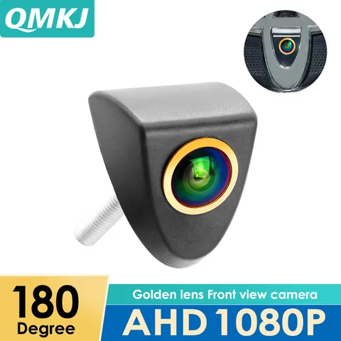 QMKJ AHD 1080P 180 ° Широкоугольная камера переднего вида с логотипом автомобиля для Toyota Camry, Corolla, Prado, Hilux, Crown, Reiz, Prius, Yaris, Avensis