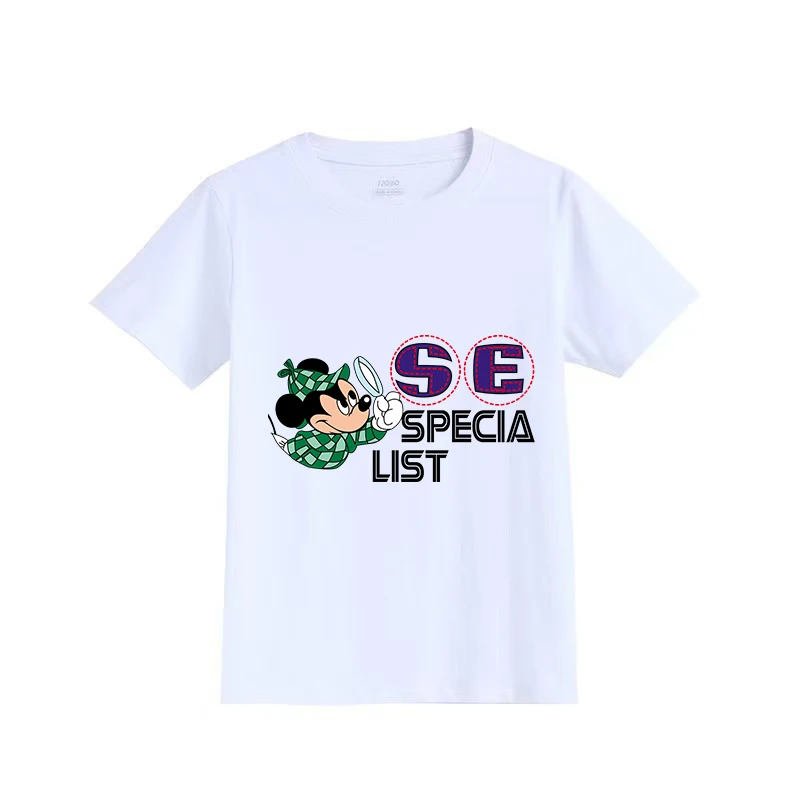 

Children's Short-sleeved T-shirt Disney Mickey Donald Duck Parent-child Summer Wear Loose Cotton Cute Niche Design