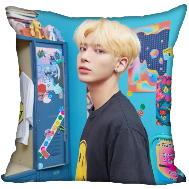 TXT Taehyun Pillow Cover Bedroom Home Office Decorative Pillowcase Square Zipper Pillow Cases Satin Fabric Eco-Friendly 0519