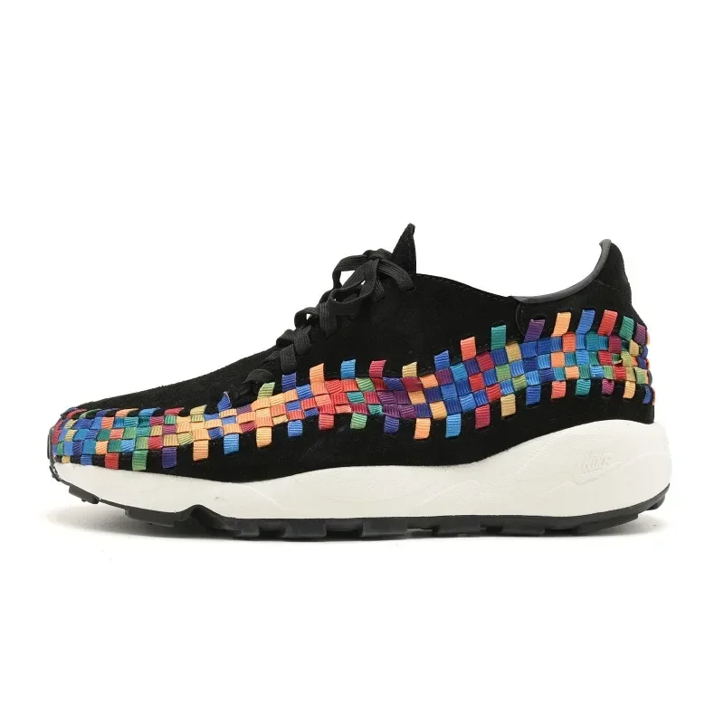 

Nike Air Footscape Wovens Rainbow Black Retro Mesh Lightweight Anti-Slip Comfortable Men Women Running Shoes