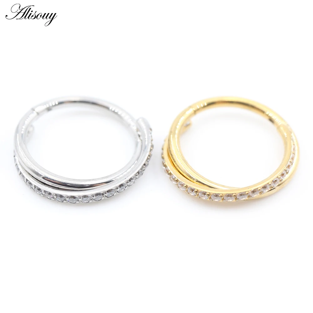 1Piece Punk Cross Zircon Stainless Steel Nose Ring Daith Ear Captive Tragus Cartilage Helix Hoop Earrings Piercing Body Jewelry