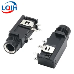 5PCS DIY 6.35mm Jack Plated 4P Stereo Dual Channel Microphone Socket Audio Straight Jack Connector Amplifier Microphone Socket