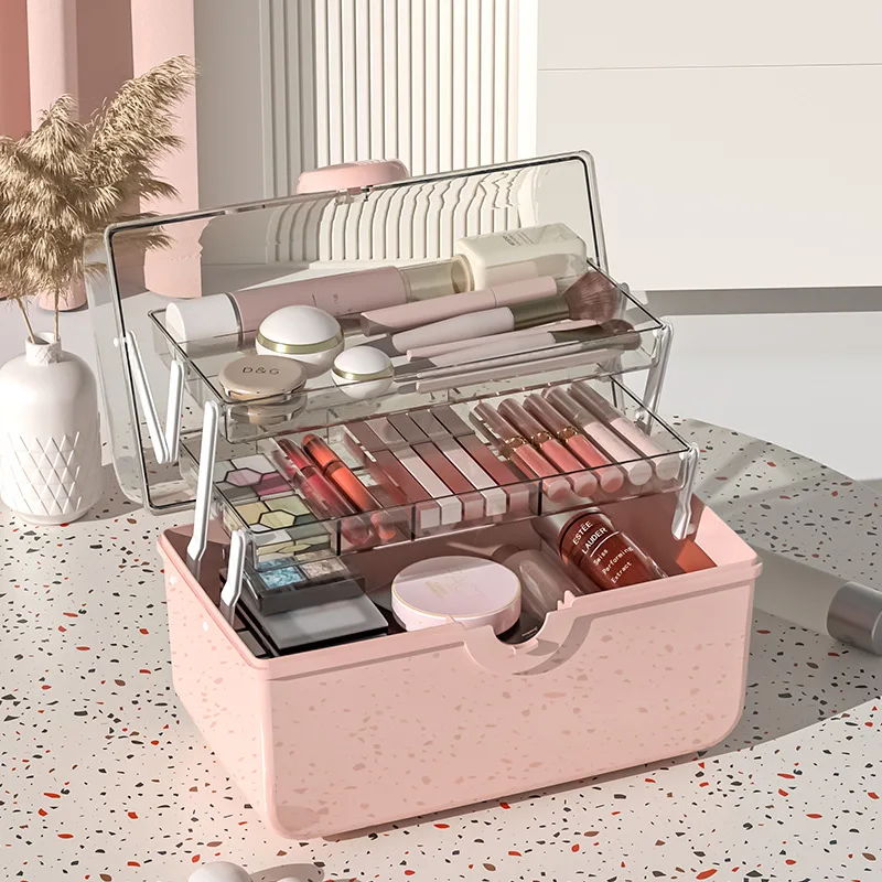 

Fashion Big Capacity Cosmetic Storage Box Waterproof Dustproof Bathroom Desktop Beauty Makeup Organizer Skin Care Storage Drawer