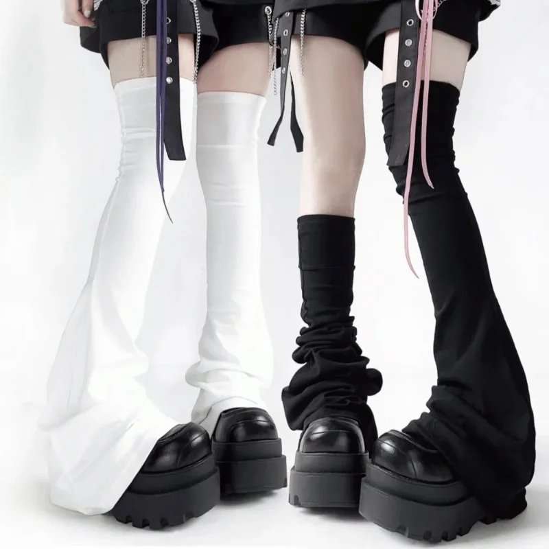 

New Y2K Millennial Subculture Anime Over Knee Wide Leg Sleeve Japanese Hot Girl Style High Tube Flared Hem Wear Matching Clothes