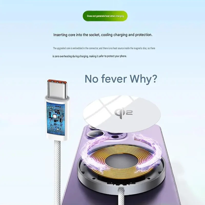 Qi2.2 Wireless Chargers 25W Magnetic Induction Fast Charging For Magsafe IPhone17 16 15 ProMax‌ 5W Airpods Series Xiaomi Samsung