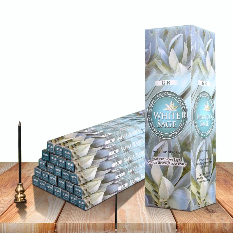 Y Tibetan White Sage Incense Sticks Home Fragrance Joss Sticks 10/25 Small Tubes Lots Bulk Indian Incense Coconut Aromatherap