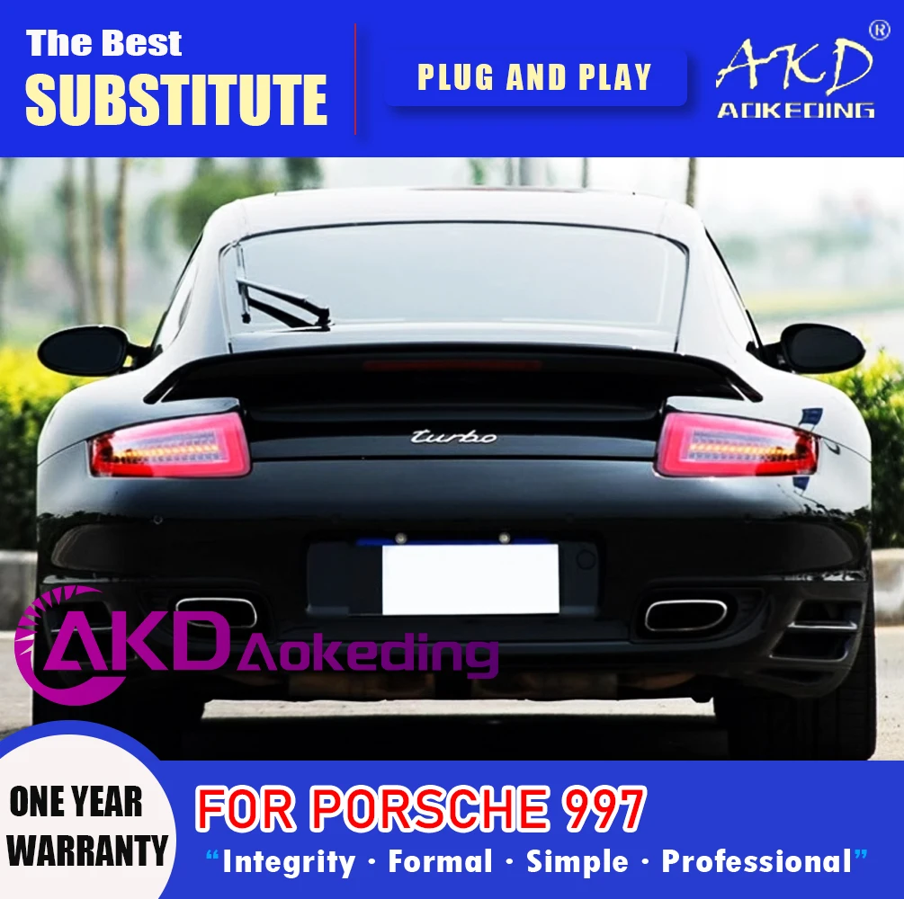 AKD Tail Lamp for Porsche 997 LED Tail Light 2004-2008 911 996 Rear Fog Brake Turn Signal Automotive Accessories