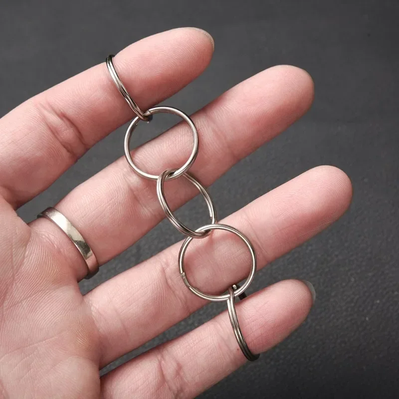 20-200Pcs Metal Keychains Split Keyring Link Chains 25mm Key Rings Keyfob Key Pendants Holder Rings DIY Chain Keyring