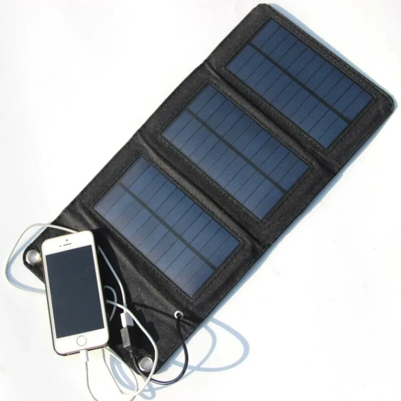 High Quatily 5W Foldable Solar Panel Charger for Mobile Phone Portable Solar Battery Charger USB Output 3PCS  Free Shipping