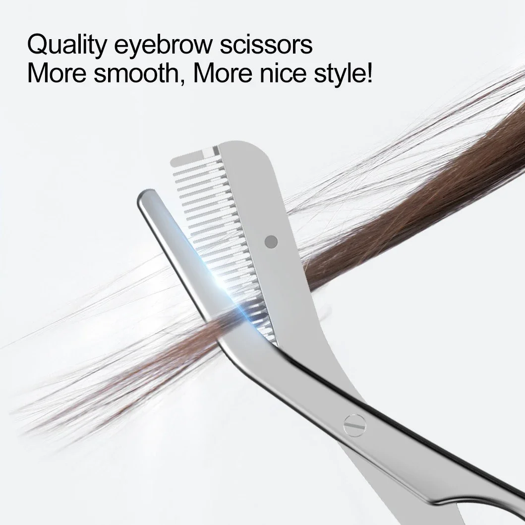 High Quality Makeup Scissors Eyebrow Trimming Knife Hair Remover Shaver Tool Stainless Steel Eyebrow Scissors With Eyebrow Comb