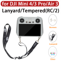 2/4 PCS Tempered Film/Lanyard For DJI Air 3 RC 2 HD Protective Film for Mini 4 Pro RC 2 Screen Protector Cover Drone Accessories