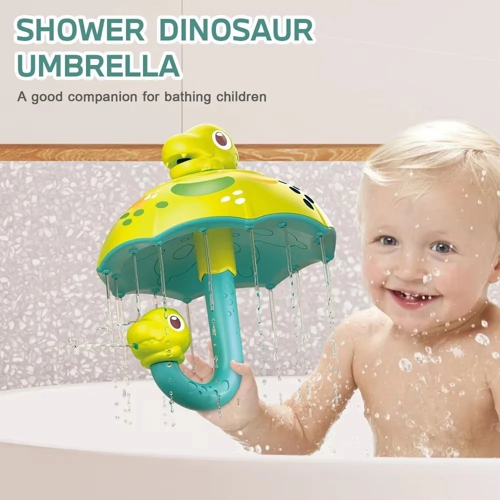 Nowatorski parasol do kąpieli w kształcie dinozaura z obrotowym spryskiwaczem do wody do zabawy w wodzie w wannie