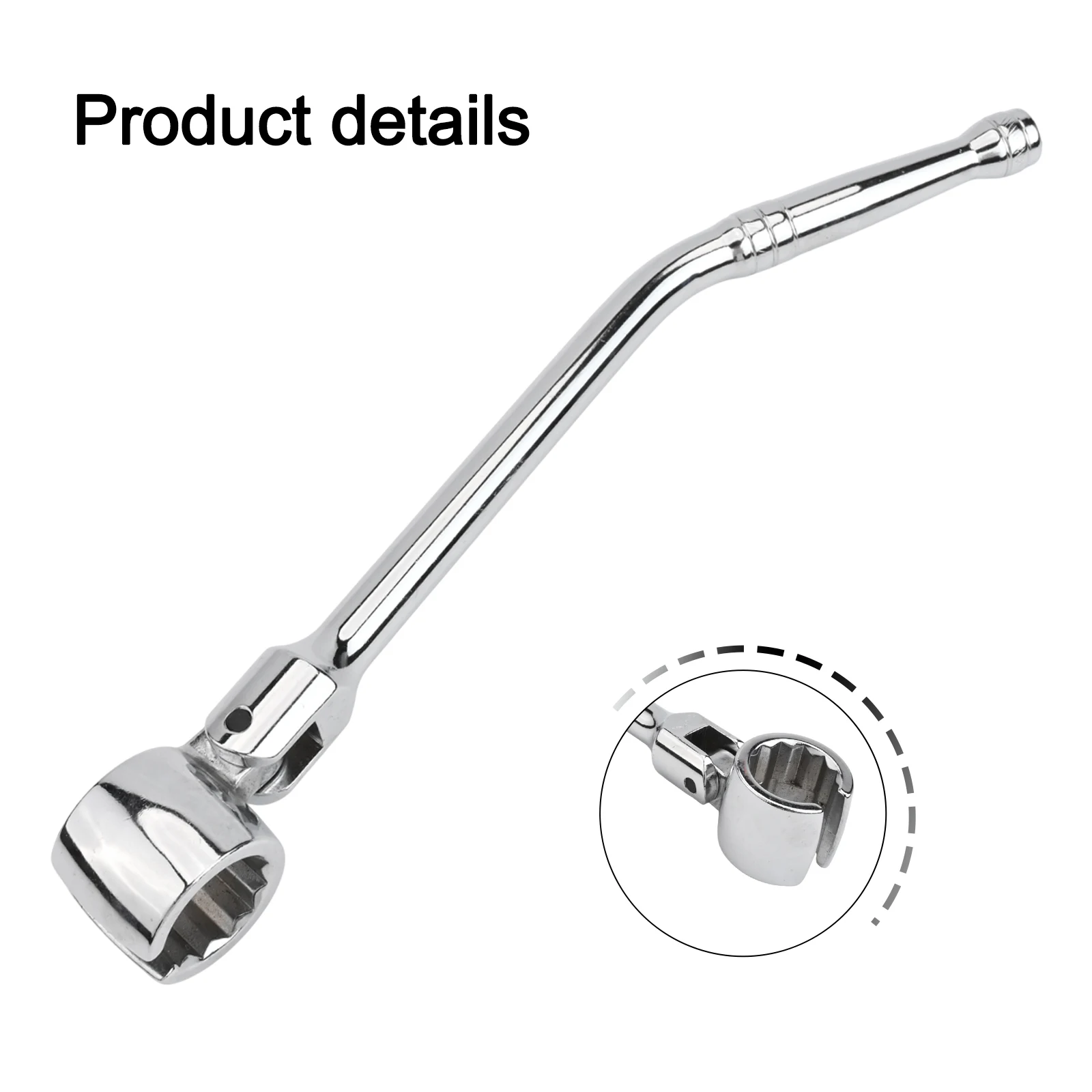 Chrome Vanadium Wrench Lambda Sensor Tool Silver Wrench Polished Exterior Removal Tool Shaking Head Design 180 Degree Rotation