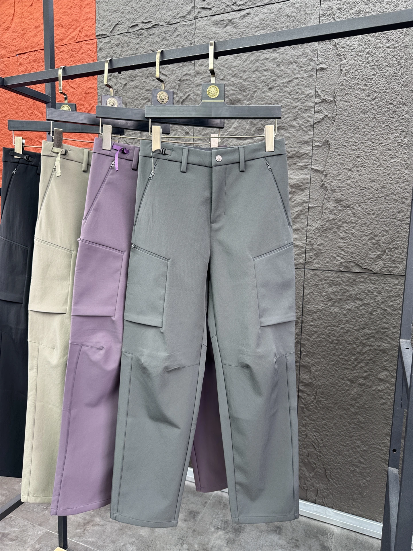 

Men's Outdoor Comfortable Thiened Straight Leg Casual Pants Autumn Windproof Workwear Trousers Pampa& Brand Polyester Fiber