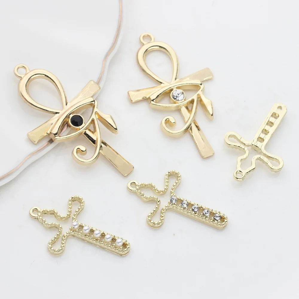 Zinc Alloy Handmade Hollow Cross Charms 6pcs/lot For DIY Jewelry Bracelet Necklace Making Accessories