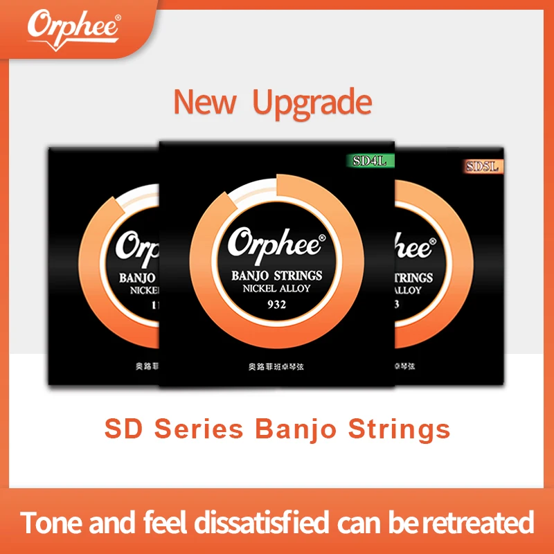Orphee Banjo 4/5/6 String Nickel Alloy Rust Resistant Wound Hexagonal Steel Core SD4L SD5L SD6L Banjo Accessories