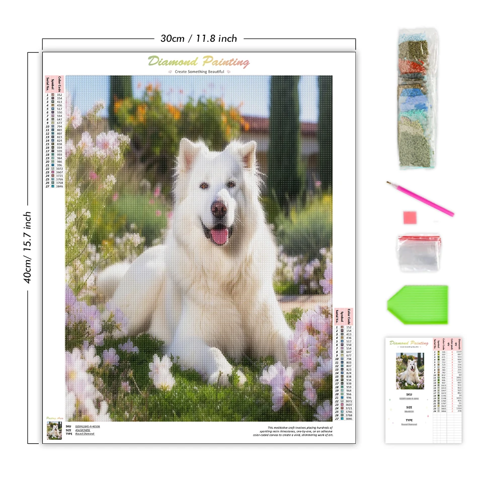 RUOPOTY-Diamond Painting Dog Rhinestones Diamond Art Kit Stitch 5D Diamond Drill Drawing With Diamonds Picture Crafts Home Decor