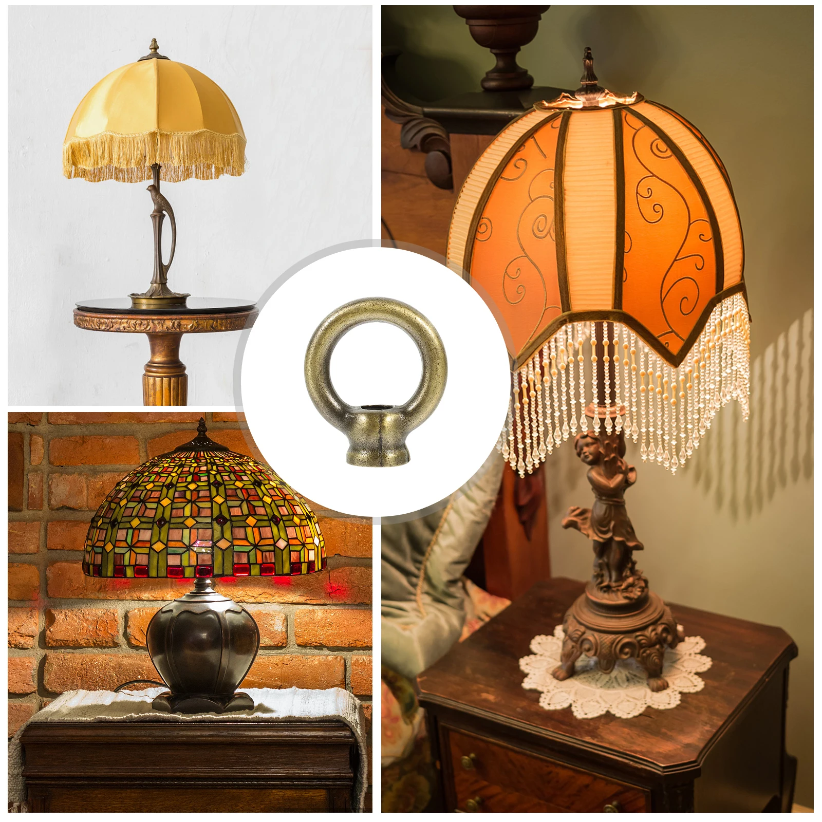 

4pcs Decoration For Lamp Shade Finials for Desk Floor Lamps Metal Knobs Lighting Decoration Accessories Lampshade Holder Caps