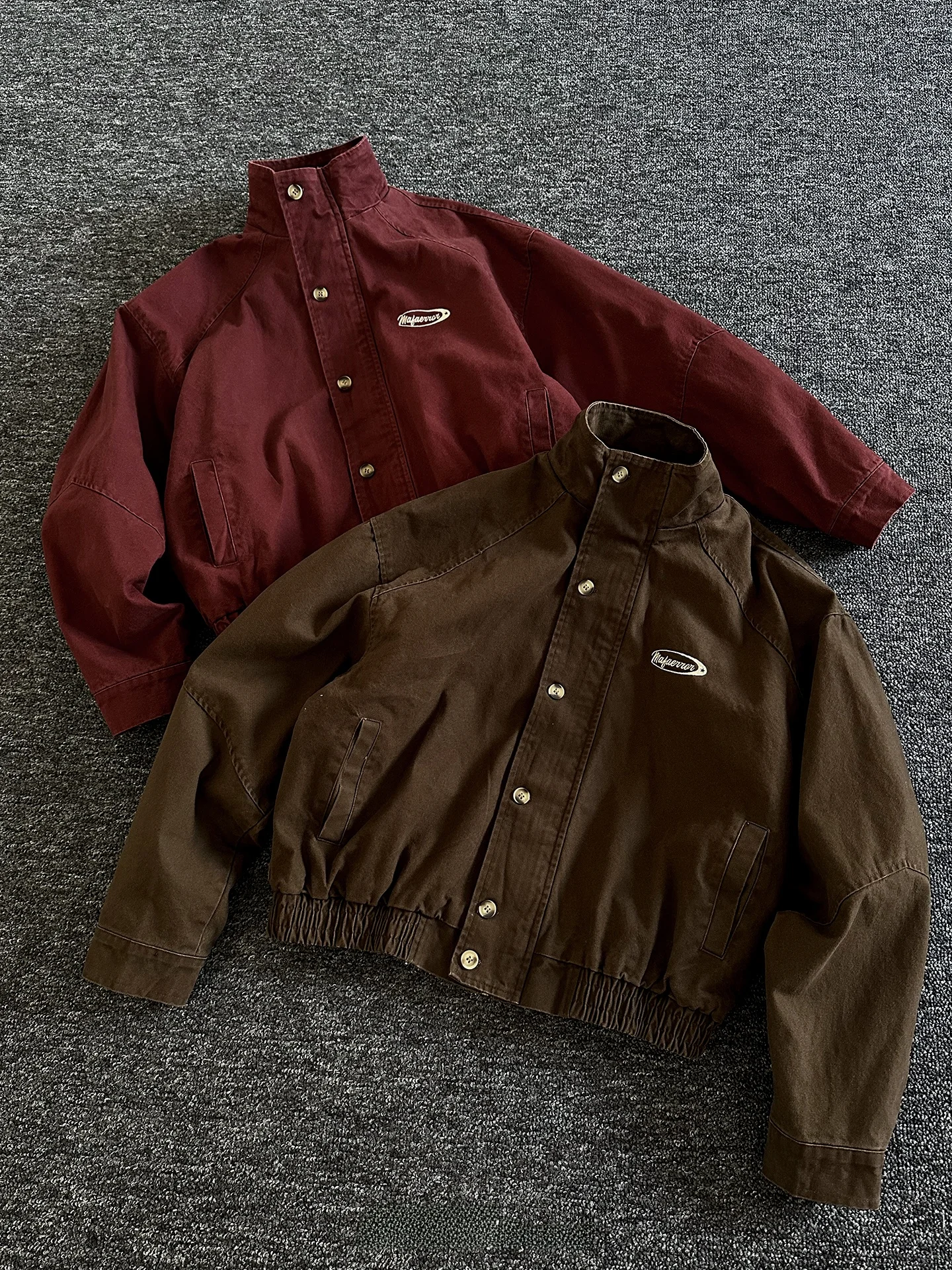 

Мужская куртка-бомбер Rise Brand Весна 2026, свободный крой, хаки, с воротником-стойкой, из износостойкого хлопкового твила