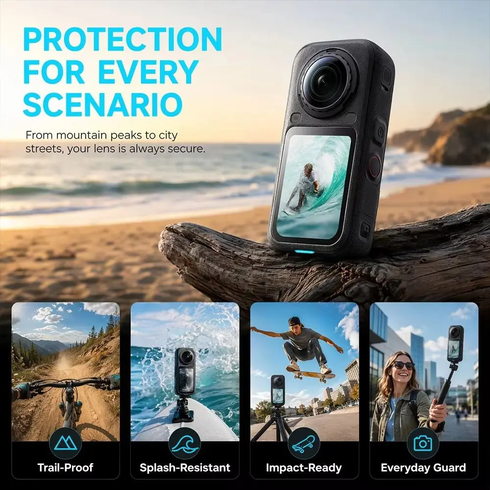 Tempered Glass Screen Protector 9H 3D Curved Protective Films Anti-scratch Camera Screen Cover for Insta360 X6