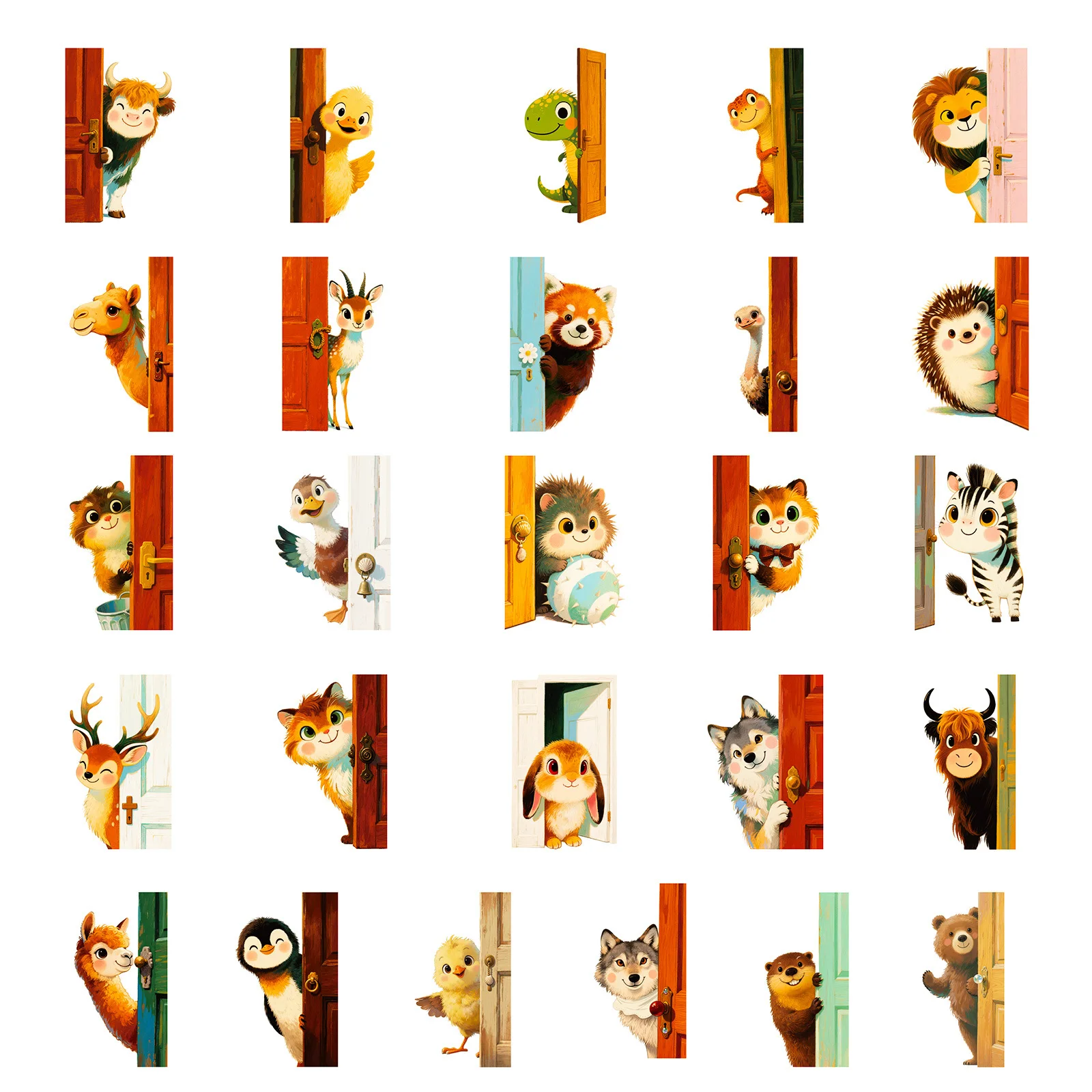 56 قطعة من ملصقات الحيوانات المضحكة المقاومة للماء لتزيين جرافيتي الكرتونية وحقيبة دفتر ملاحظات ذاتية الصنع وشارات ثلاجة الجيتار #6