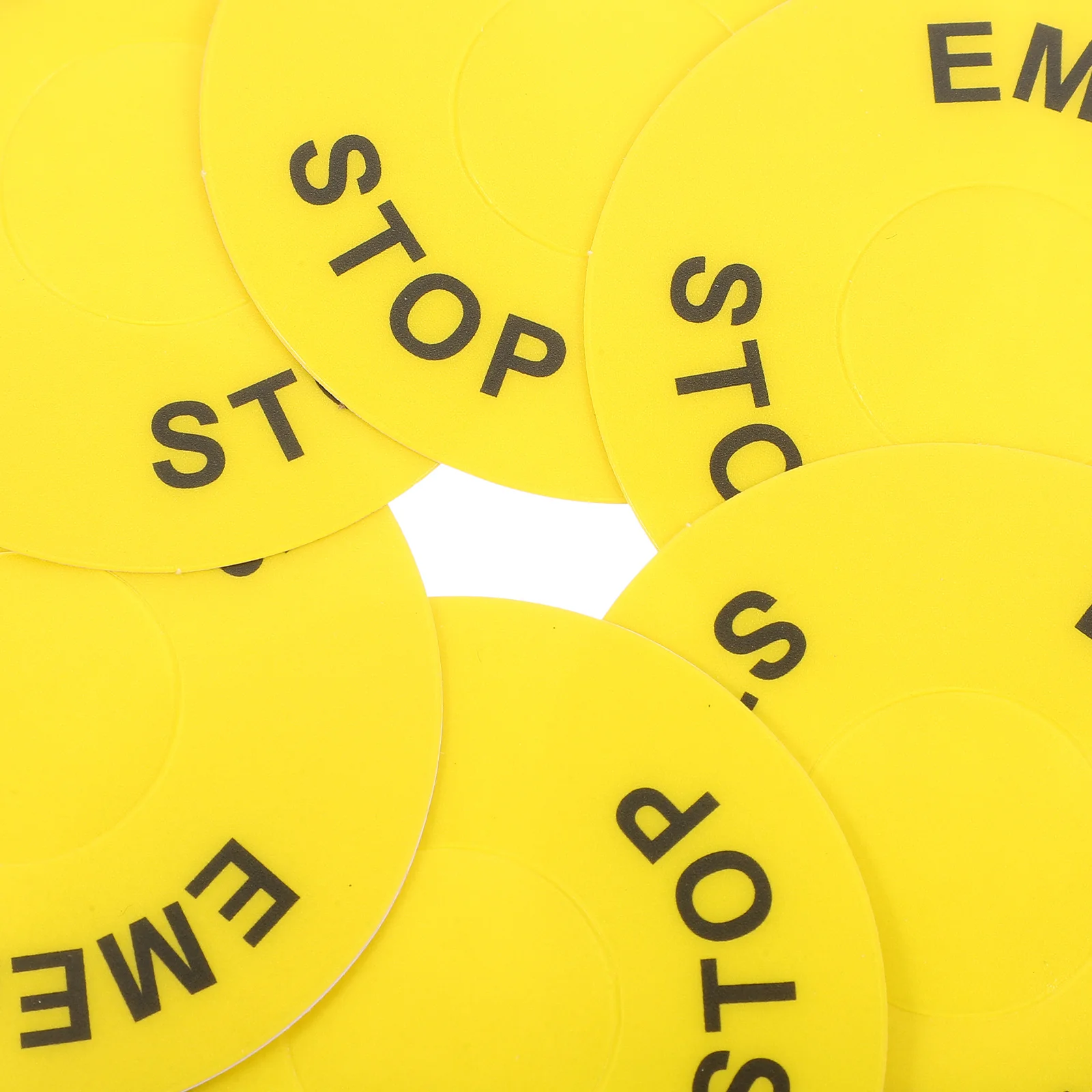 6 Pcs Emergency Stop Button Label Warning Light Frame Sticker Sign Stickers Equipment Pvc
