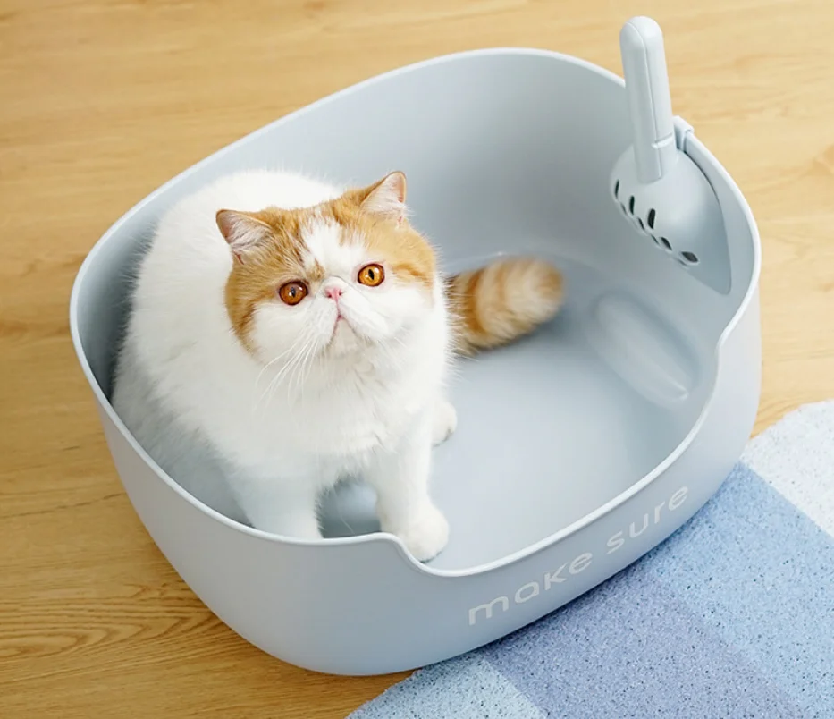 

Semi-enclosed Spatter-proof Cat Toilet Large Spce Cat Litter Box Cat Sandbox Anti External Splash Integrated Open Cat Toilet