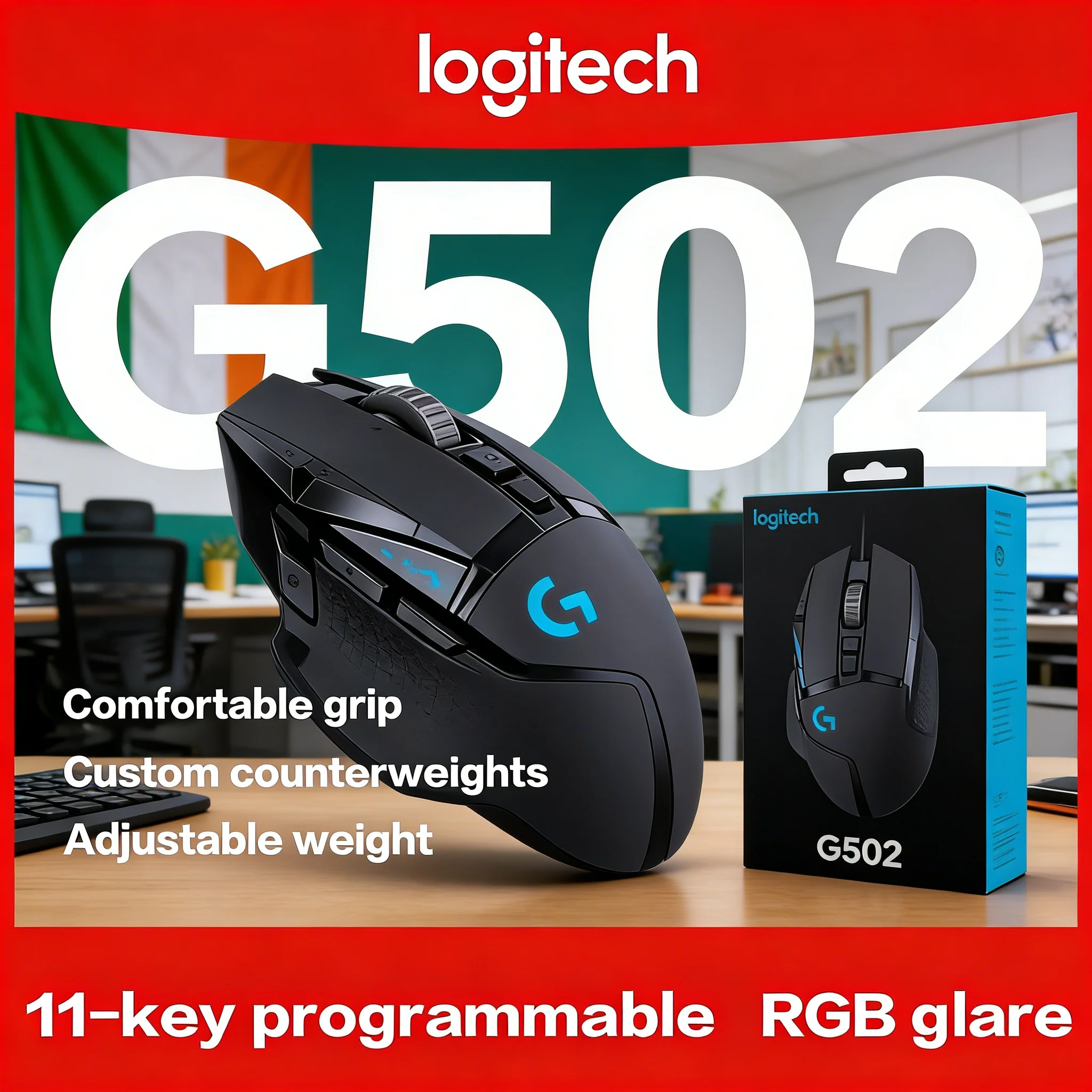 

Беспроводная игровая мышь Logitech G502 Creator 2.4G с сенсором Hero 25K, 140 часов автономной работы, совместимость с PowerPlay, эргономичный дизайн для геймеров, USB-C