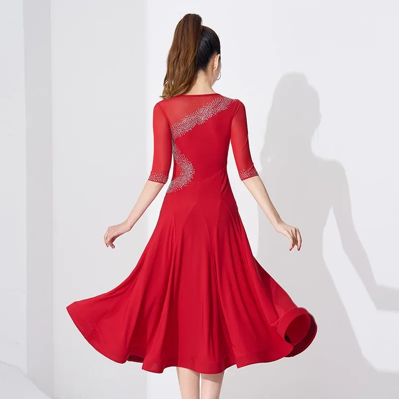 Faldas largas para mujer, ropa de práctica, vals, Tango, cóctel, niñas, graduación, vestido de baile moderno, ropa de salón estándar