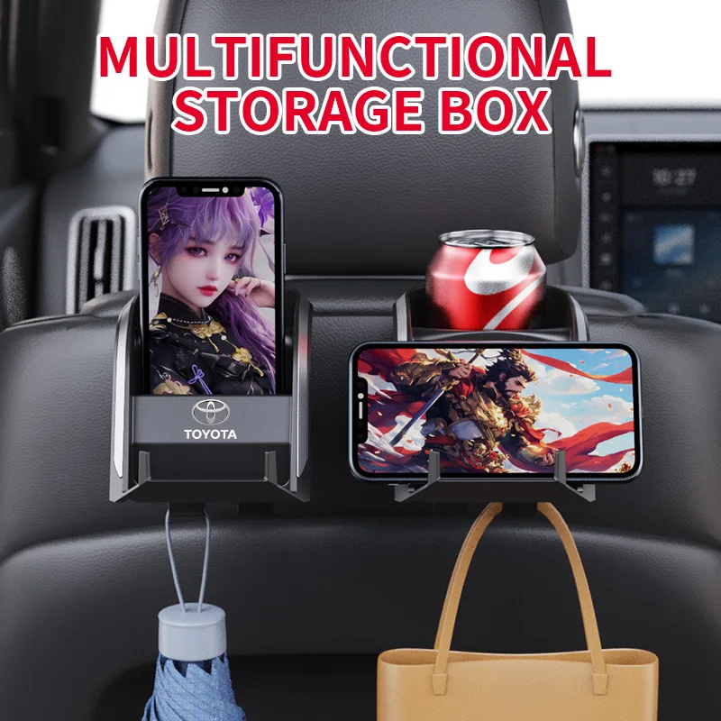 Car Rear Seat Phone Holder Cup Holder Multi Functional Integrated Portable Beverage Holder Storage Box