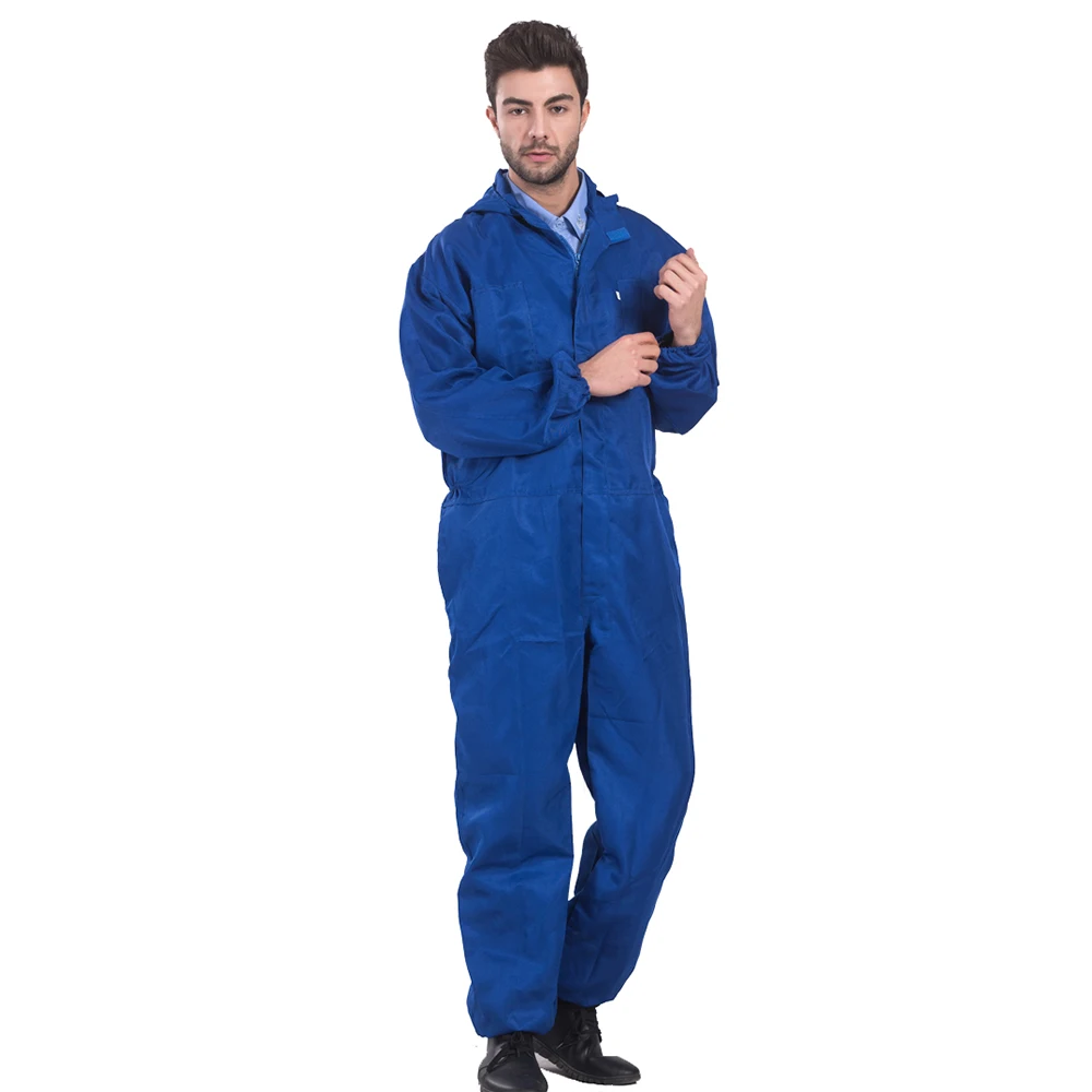 Polycotton Coveralls for Man Summer Thin Cargo Coveralls Hooded Working Coveralls Industrial Workwear