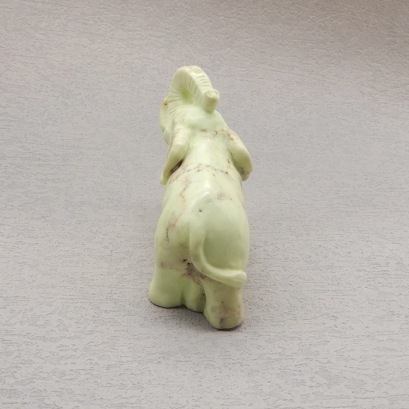 Natural Stone Lemon Jade Carving Animal Elephant Ornaments For Decoration Gemstones Jewelry 63x52x25mm 91g