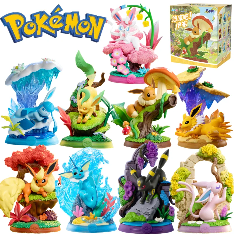 

In Stock Original Funism Pokémon Relax & Enjoy Eevee Blind Box V3 Version Desktop Decoration Model Gifts for Fans Surprise Toy
