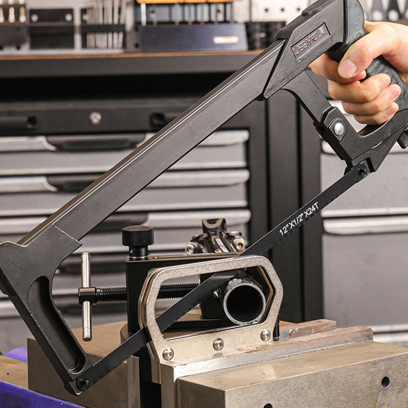 Bike Tube Cutting Guide Tool Metal Body Screw Grip with Guide Plate for Frame Repair, Tube Positioning, and Shop JOME