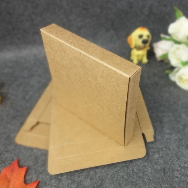 10Pcs/Lot 3 Sizes Cute Square Kraft Packaging Box Wedding Party Favor Supplies Handmade Soap Chocolate Candy Gift Box