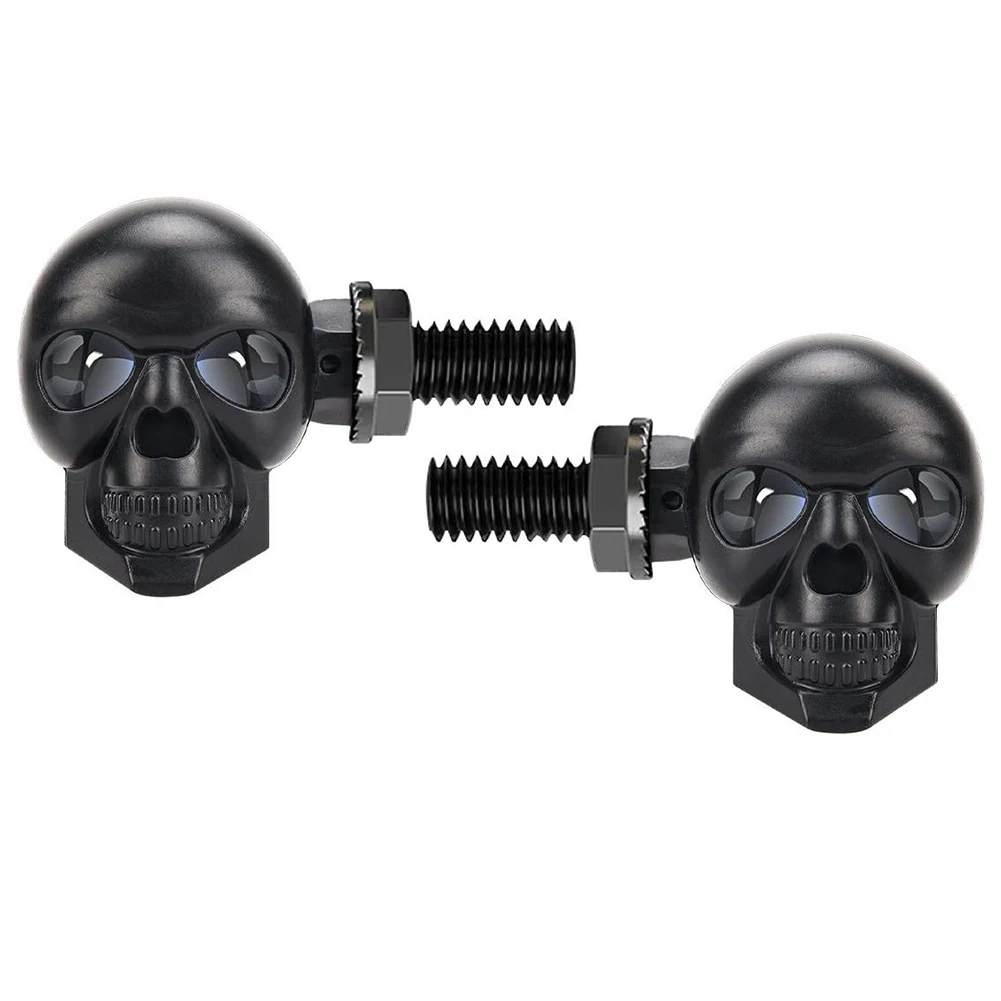 2 PCS  Motorcycle LED  Skull Shape Waterproof  Fog Light Auxiliary Turn Signal  Light  Indicators Front Rear  Turn Signal Lamps