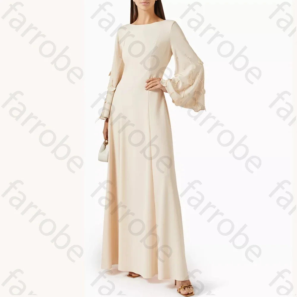 Met kralen versierde jurk in stretch-crêpe a-lijn avondjurken formele galajurk prachtige feestjurken van hoge kwaliteit op maat