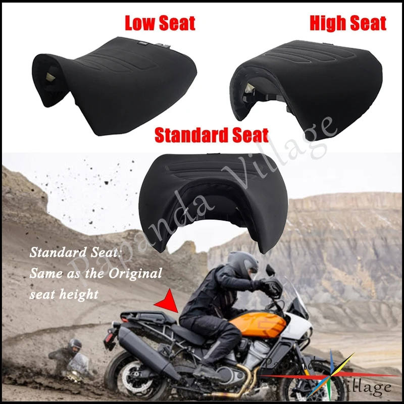 Asiento de conductor delantero con almohadilla de Gel, bajo/estándar/alto funda para cojín de asiento para Harley Pan America 1250 Special RA1250S RA1250 2021 +