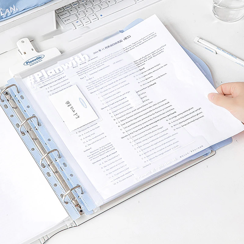 2Style 3pcs/set Loose-leaf Document Bag Planwith PP Waterproof Document Student Exam A4 Storage Bag
