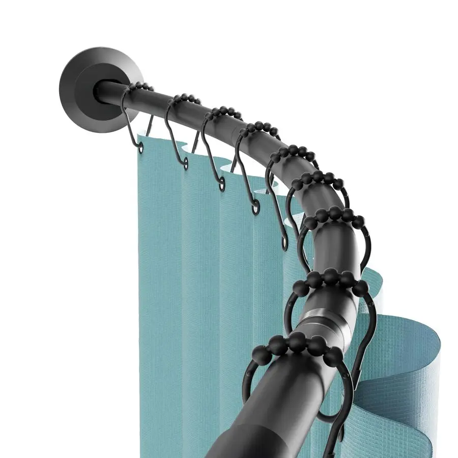 

Rustproof Curved Shower Curtain Rod, No Drill Tension or Permanent Mount Adjustable Curved Shower Rod for Bathroom, Easy Install
