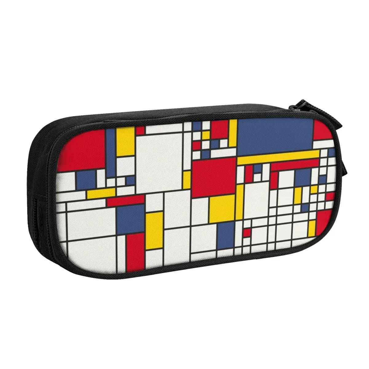 Custom Piet Mondrian Minimalist De Stijl Pencil Case Boy Girl Large Capacity Modern Abstract Art Pencil Pouch School Accessories