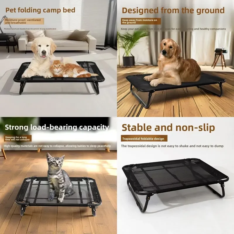 Wholesale Manufacturer Foldable Heavy Strong Outdoor Cooling Elevated Dog Bed Summer Bed for Pets